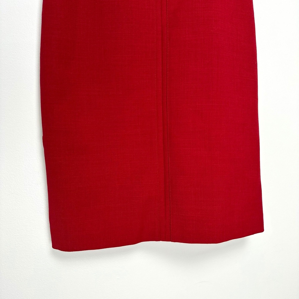 Tory Burch Lydia Sheath Wool Dress Red Short Sleeve Notched Neck Size 4 NWT - Picture 6 of 12